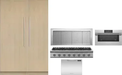 6 Piece Package Includes Refrigerator, Freezer, Cooktop, Wall Oven, Hood And Dishwasher